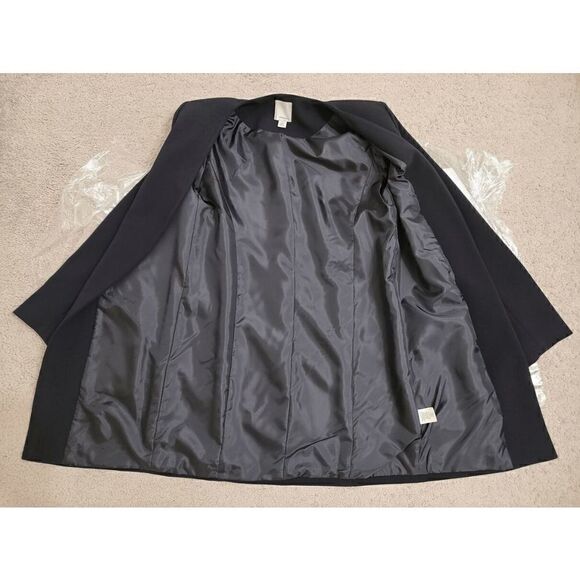 🖤 HALOGEN Open Front Collarless Long Black Blazer Size XS - Picture 5 of 16